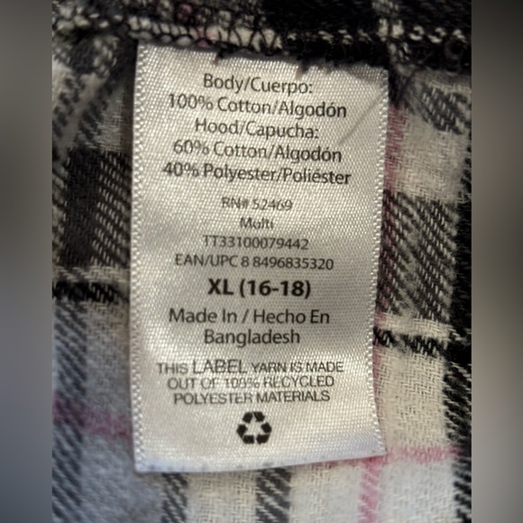 Time and Tru flannel hoodie great on cool evenings. Size XL 23 1/2” pit to pit - Picture 8 of 11